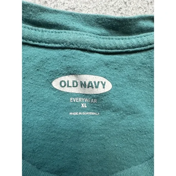 Old Navy Shirt Womens XL Green Floral Graphic EveryWear Short Sleeve Tee